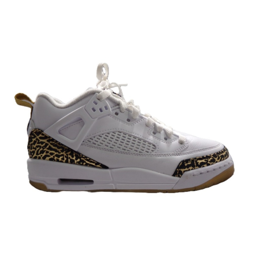 Nike Boy's Jordan Spizike Low (white, black, metallic gold) Size 5.5